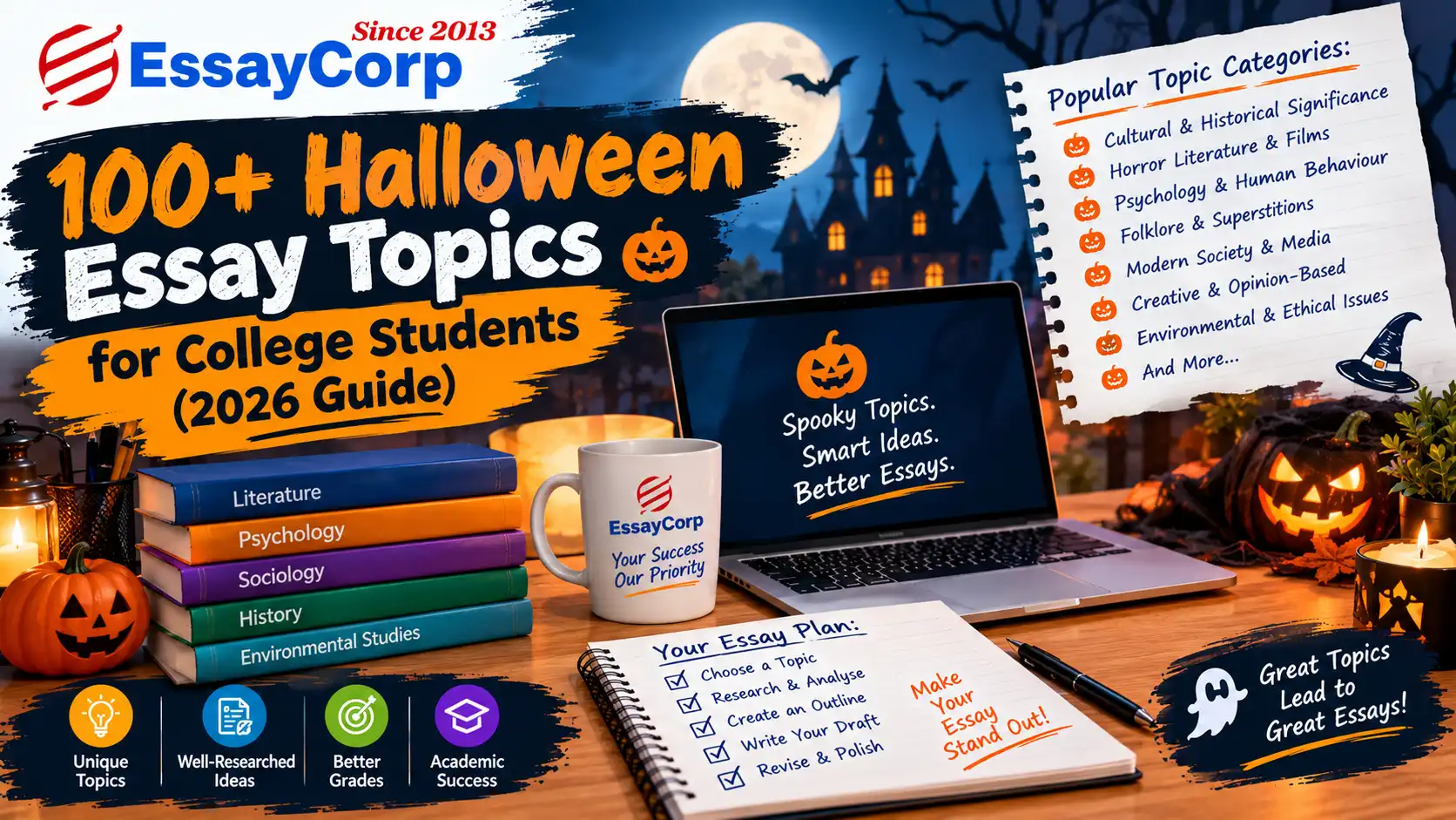 100+ Halloween Essay Topics for College Students (2026 Guide)