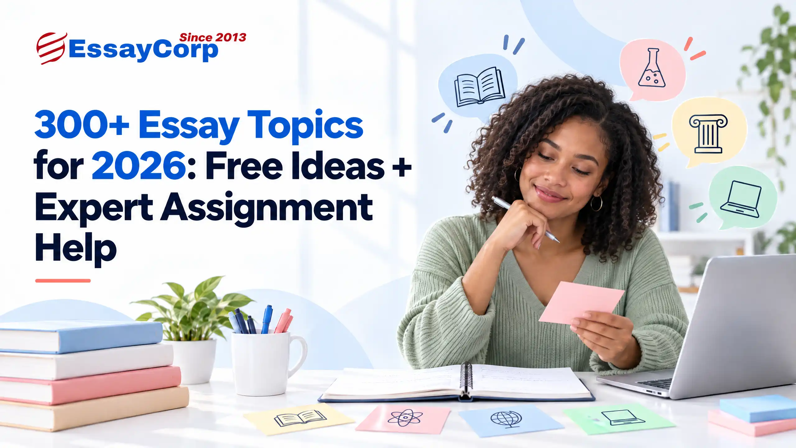 300+ Essay Topics for 2026: Free Ideas + Expert Assignment Help