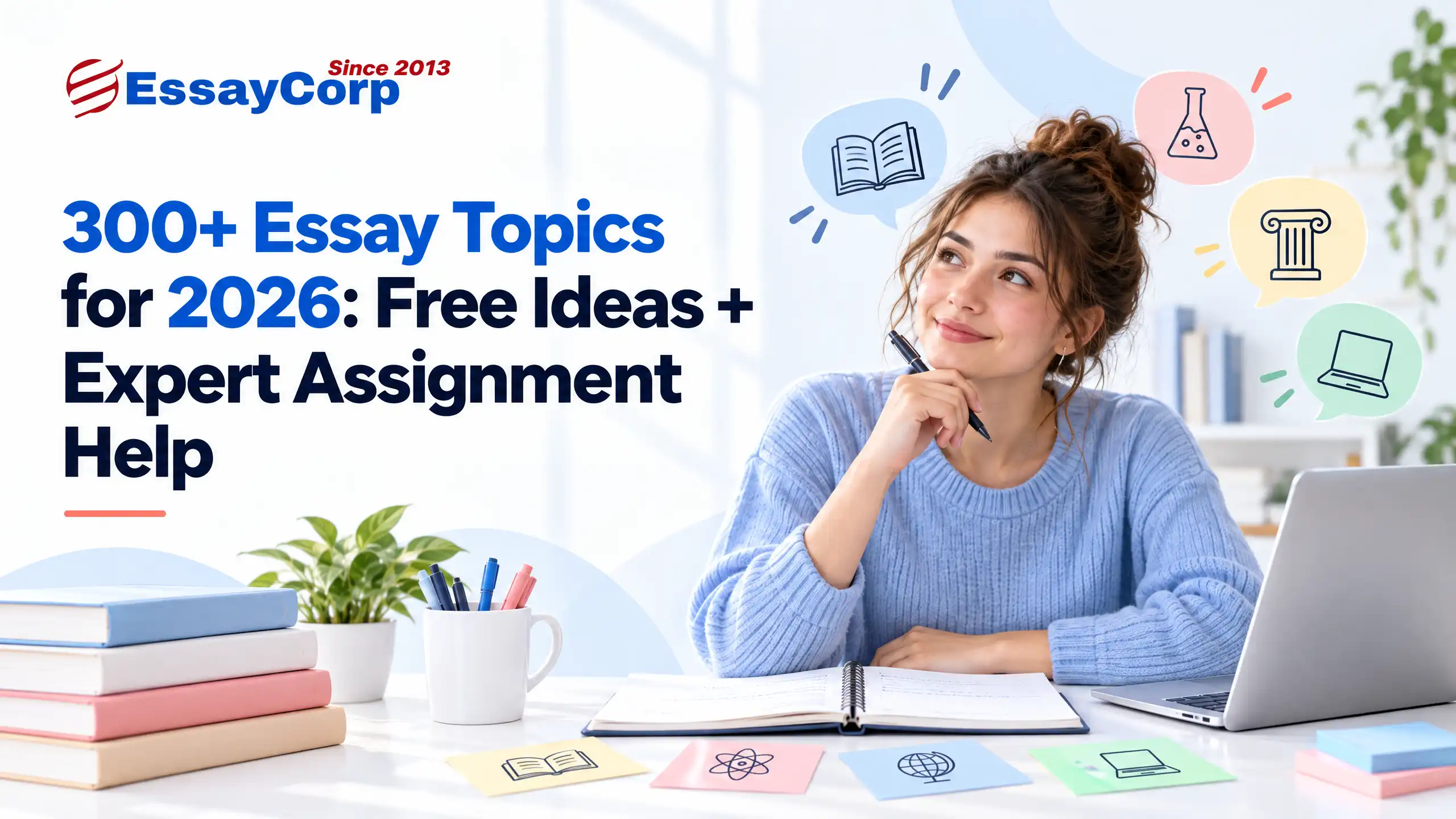 300+ Essay Topics for 2026: Free Ideas + Expert Assignment Help